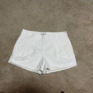 J crew linen white cream shorts pleated lined 6 canvas